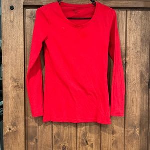 Plain red long sleeve shirt